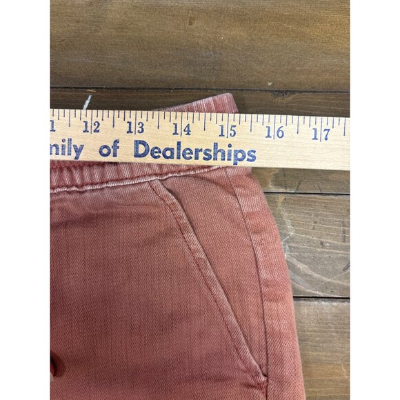 Rust-Colored Drawstring Elastic Waist Shorts With Frayed Hem Womens S - Picture 5 of 5